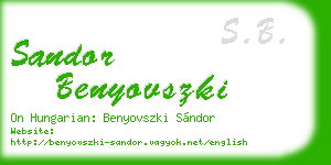 sandor benyovszki business card